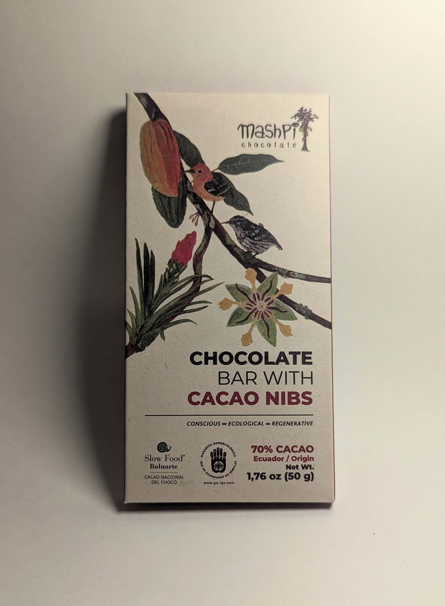 70% Nibs-Organic-Chocolate Bar - Mashpi Chocolate