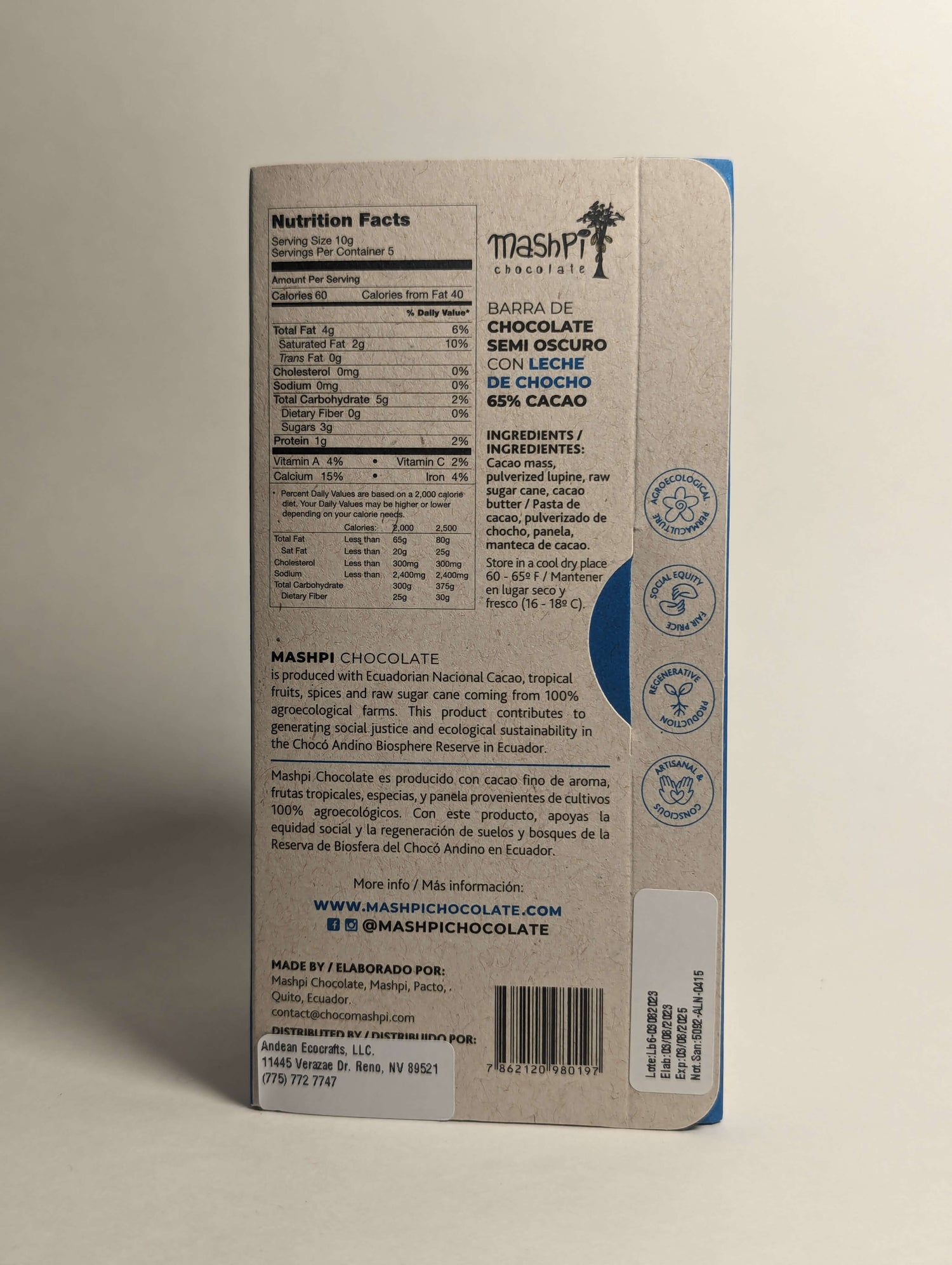 Lupine Chocolate Bar - Mashpi Chocolate