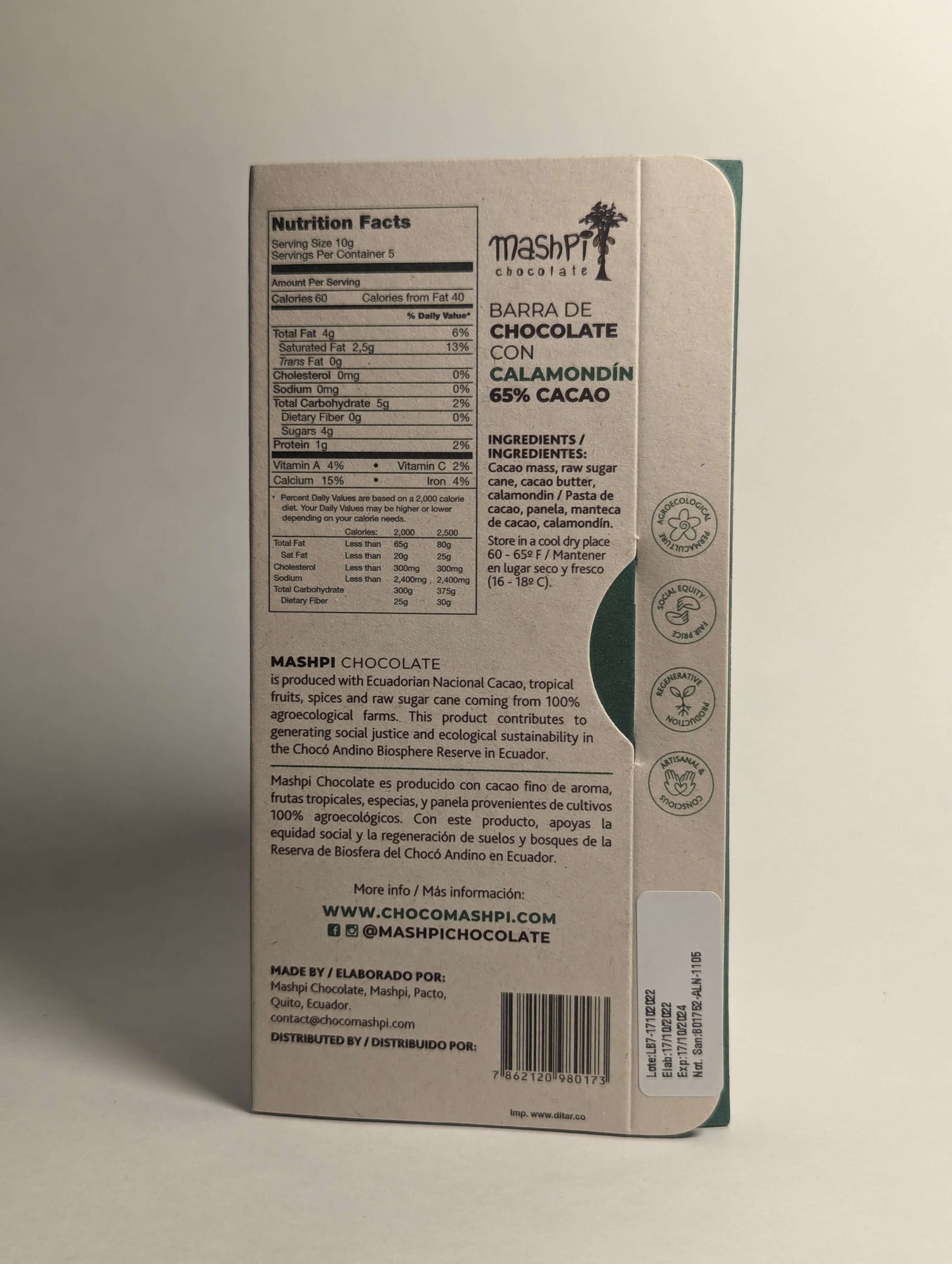 Calamondin Chocolate Bar - Mashpi Chocolate
