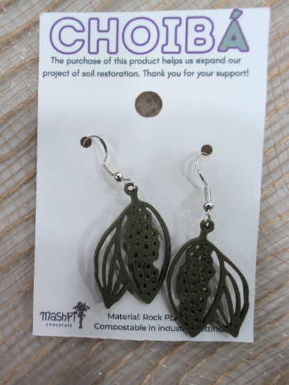 Green Cacao shaped earrings
