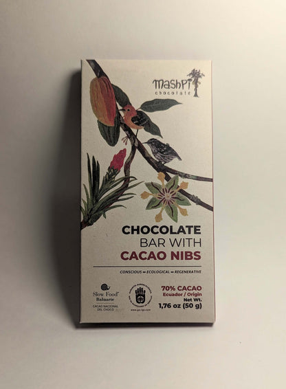 70% Nibs-Organic-Chocolate Bar - Mashpi Chocolate 