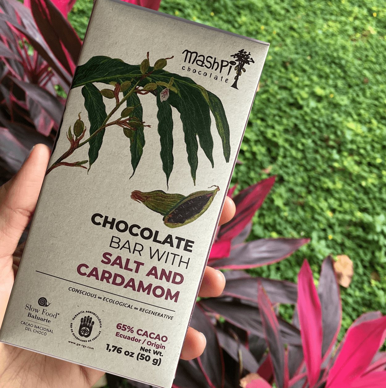 Cardamom &amp; Salt Chocolate bar - Mashpi Chocolate 